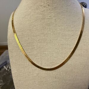 Crown Trifari Signed Vintage Gold Tone Omega Chain.